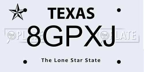 8GPXJ Texas License Plate