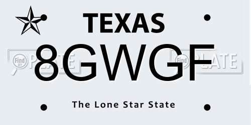 8GWGF Texas License Plate