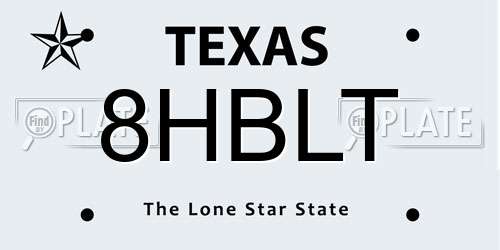 8HBLT Texas License Plate