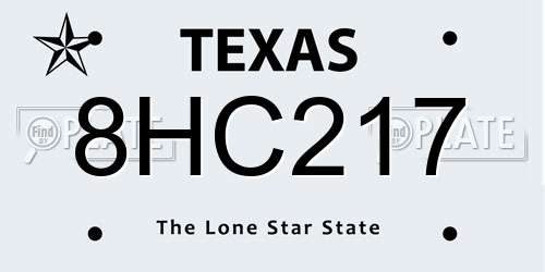 8HC217 Texas License Plate