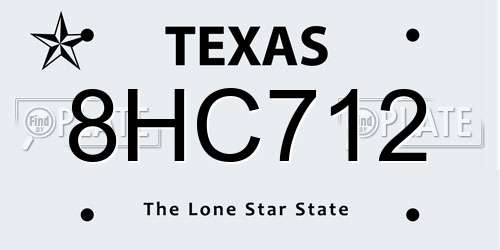 8HC712 Texas License Plate