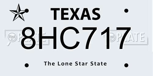 8HC717 Texas License Plate