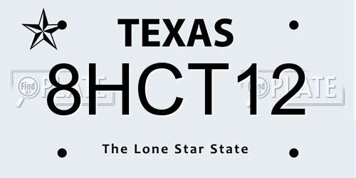 8HCT12 Texas License Plate