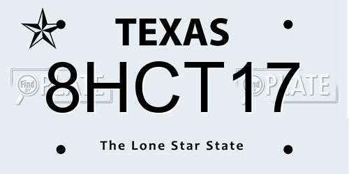 8HCT17 Texas License Plate