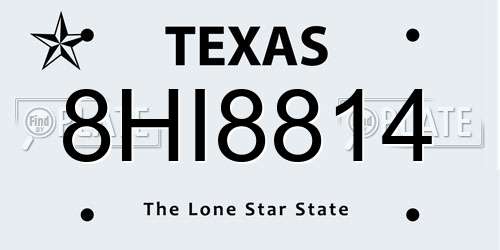 8HI8814 Texas License Plate
