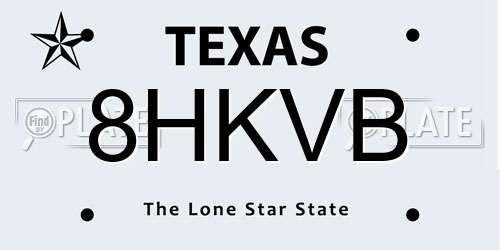 8HKVB Texas License Plate