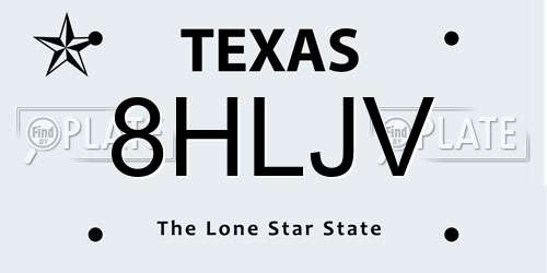8HLJV Texas License Plate
