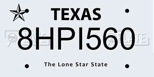 8HPI560 Texas License Plate