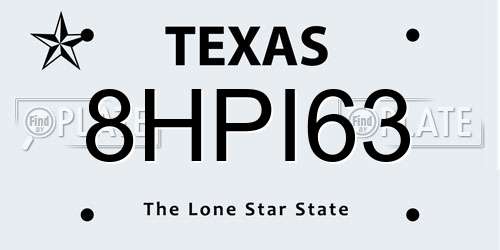 8HPI63 Texas License Plate