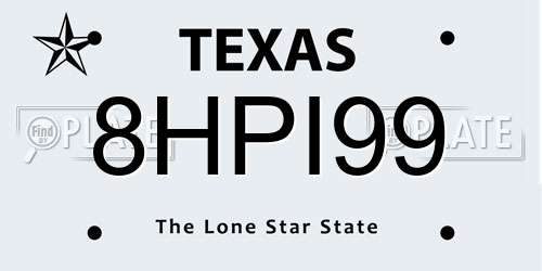 8HPI99 Texas License Plate