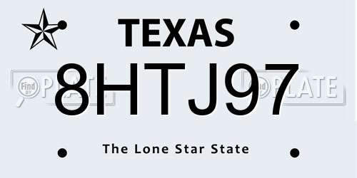 8HTJ97 Texas License Plate