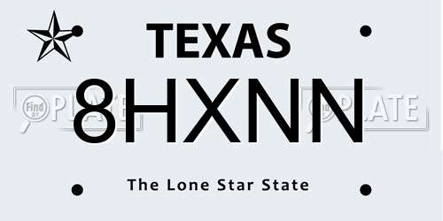 8HXNN Texas License Plate