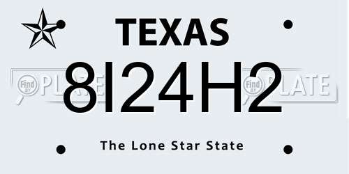 8I24H2 Texas License Plate