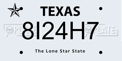 8I24H7 Texas License Plate