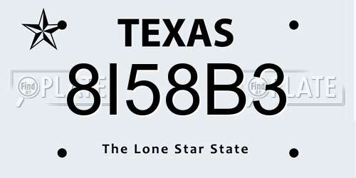 8I58B3 Texas License Plate