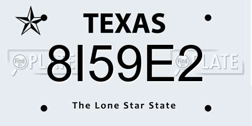 8I59E2 Texas License Plate