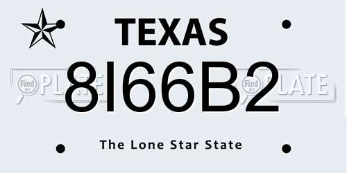 8I66B2 Texas License Plate