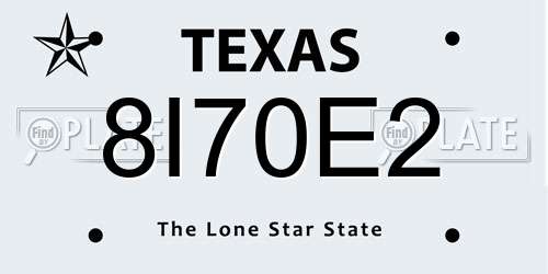 8I70E2 Texas License Plate