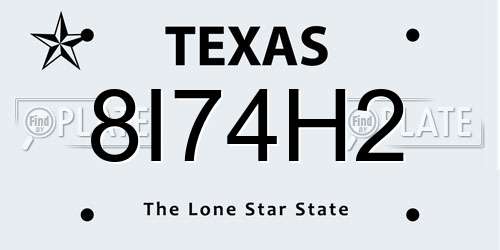 8I74H2 Texas License Plate
