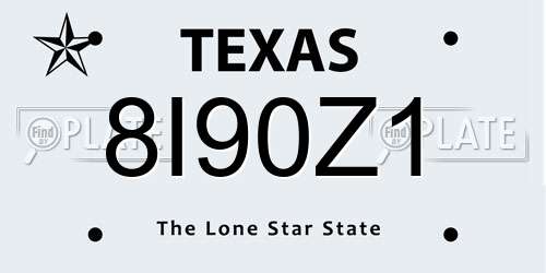 8I90Z1 Texas License Plate
