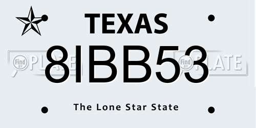 8IBB53 Texas License Plate