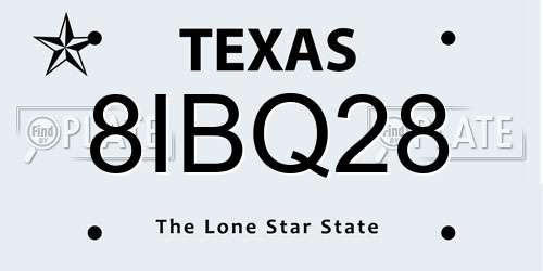 8IBQ28 Texas License Plate