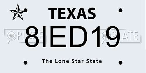 8IED19 Texas License Plate