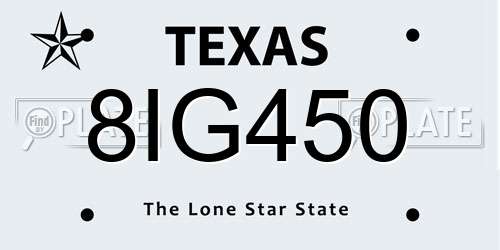 8IG450 Texas License Plate