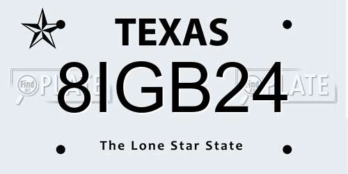 8IGB24 Texas License Plate