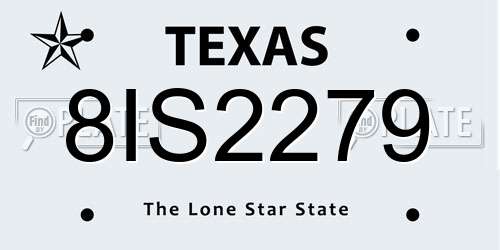 8IS2279 Texas License Plate