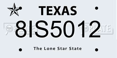 8IS5012 Texas License Plate