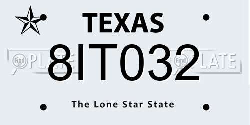 8IT032 Texas License Plate