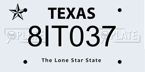 8IT037 Texas License Plate
