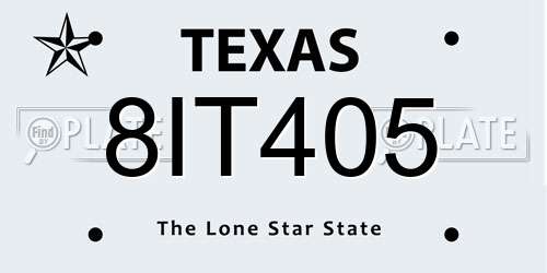 8IT405 Texas License Plate