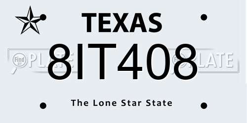 8IT408 Texas License Plate