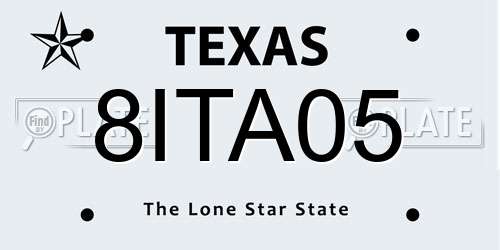 8ITA05 Texas License Plate
