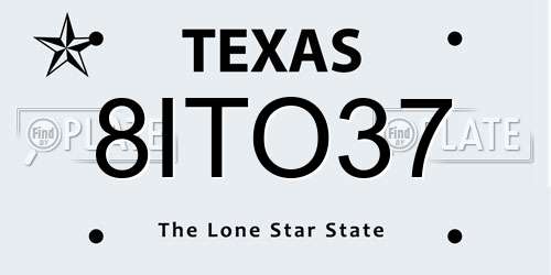 8ITO37 Texas License Plate