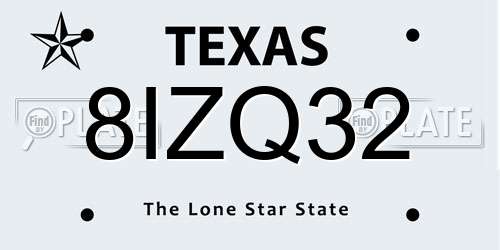 8IZQ32 Texas License Plate