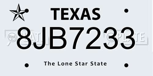 8JB7233 Texas License Plate