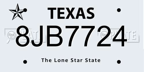 8JB7724 Texas License Plate