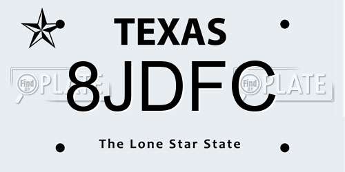 8JDFC Texas License Plate