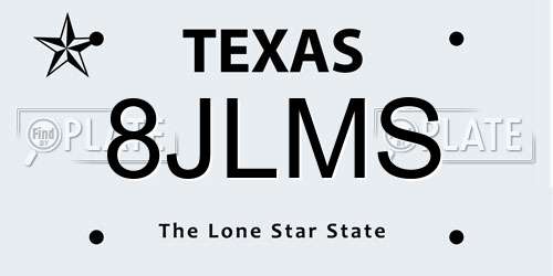 8JLMS Texas License Plate