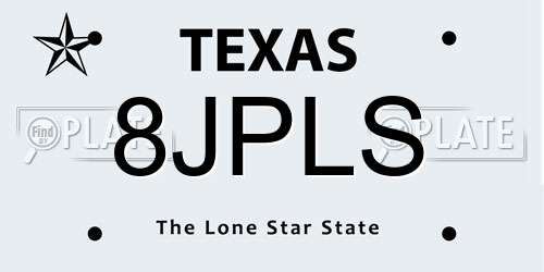 8JPLS Texas License Plate