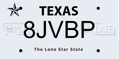 8JVBP Texas License Plate