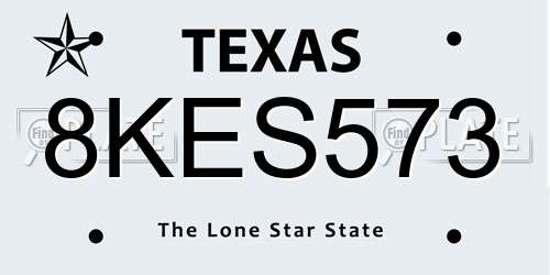 8KES573 Texas License Plate