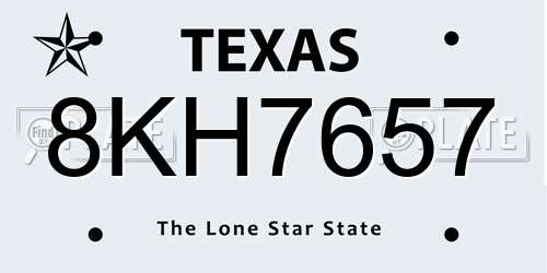 8KH7657 Texas License Plate