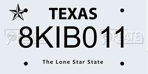 8KIB011 Texas License Plate