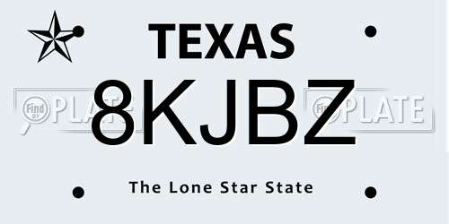 8KJBZ Texas License Plate
