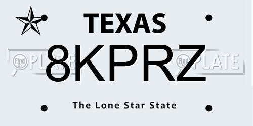 8KPRZ Texas License Plate
