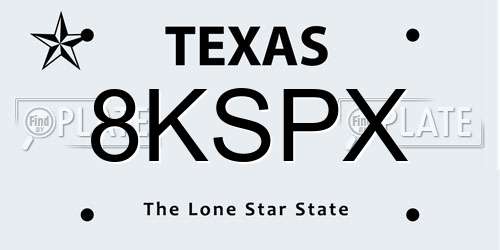 8KSPX Texas License Plate